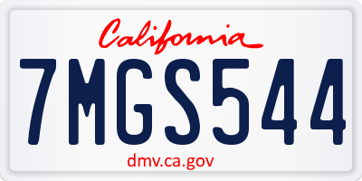 CA license plate 7MGS544