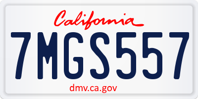 CA license plate 7MGS557