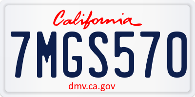 CA license plate 7MGS570