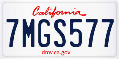 CA license plate 7MGS577