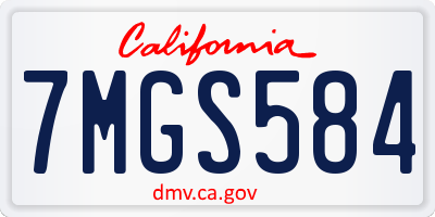 CA license plate 7MGS584