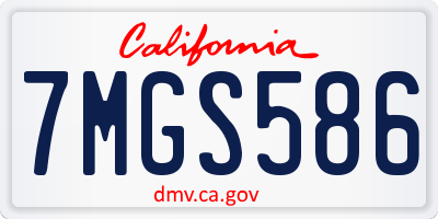 CA license plate 7MGS586