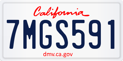 CA license plate 7MGS591