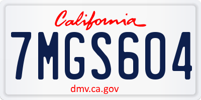 CA license plate 7MGS604