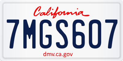 CA license plate 7MGS607