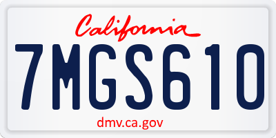 CA license plate 7MGS610