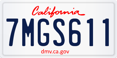 CA license plate 7MGS611