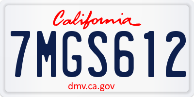 CA license plate 7MGS612