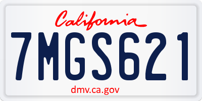 CA license plate 7MGS621