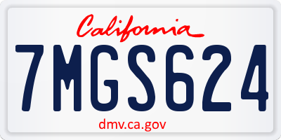 CA license plate 7MGS624