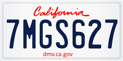 CA license plate 7MGS627