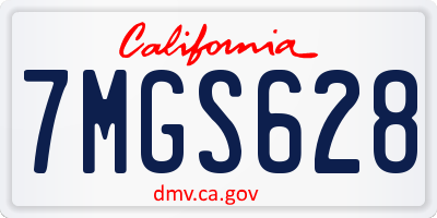 CA license plate 7MGS628