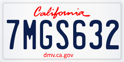 CA license plate 7MGS632