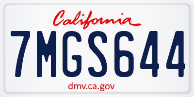 CA license plate 7MGS644