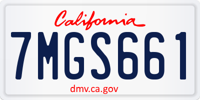 CA license plate 7MGS661