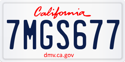 CA license plate 7MGS677