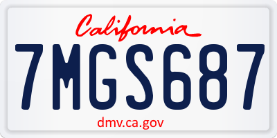 CA license plate 7MGS687
