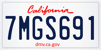 CA license plate 7MGS691
