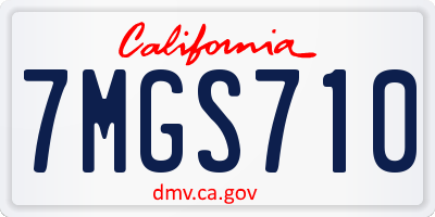 CA license plate 7MGS710