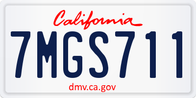 CA license plate 7MGS711