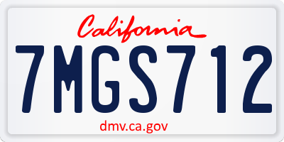 CA license plate 7MGS712