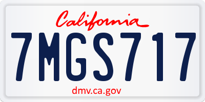 CA license plate 7MGS717