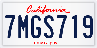 CA license plate 7MGS719