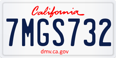 CA license plate 7MGS732