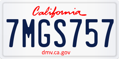 CA license plate 7MGS757