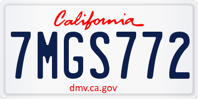 CA license plate 7MGS772