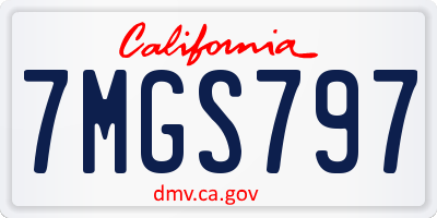 CA license plate 7MGS797