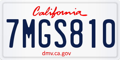 CA license plate 7MGS810