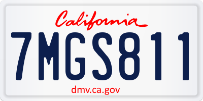 CA license plate 7MGS811