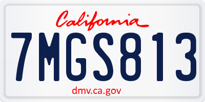 CA license plate 7MGS813