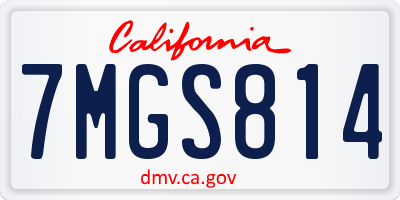 CA license plate 7MGS814