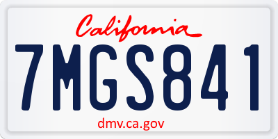 CA license plate 7MGS841