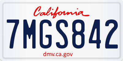 CA license plate 7MGS842