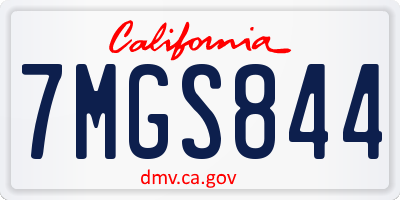 CA license plate 7MGS844