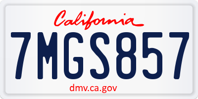 CA license plate 7MGS857