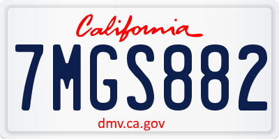 CA license plate 7MGS882