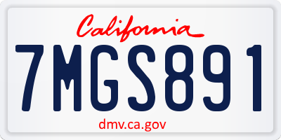 CA license plate 7MGS891