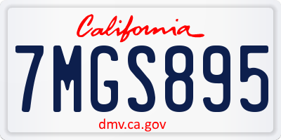 CA license plate 7MGS895