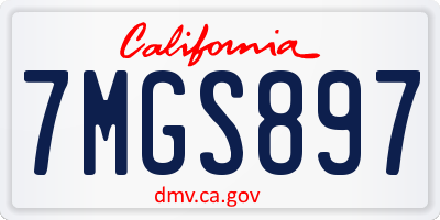 CA license plate 7MGS897
