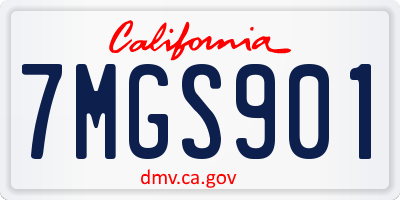 CA license plate 7MGS901