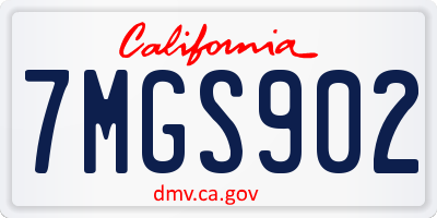 CA license plate 7MGS902