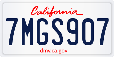 CA license plate 7MGS907
