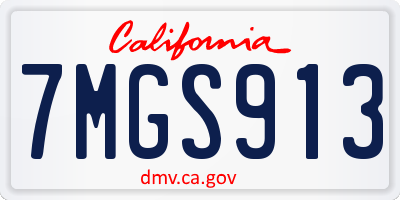 CA license plate 7MGS913