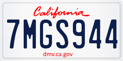 CA license plate 7MGS944