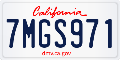 CA license plate 7MGS971