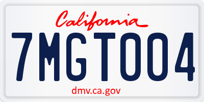 CA license plate 7MGT004